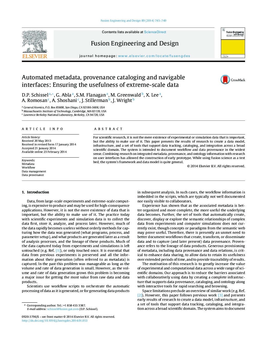 Automated metadata, provenance cataloging and navigable interfaces: Ensuring the usefulness of extreme-scale data