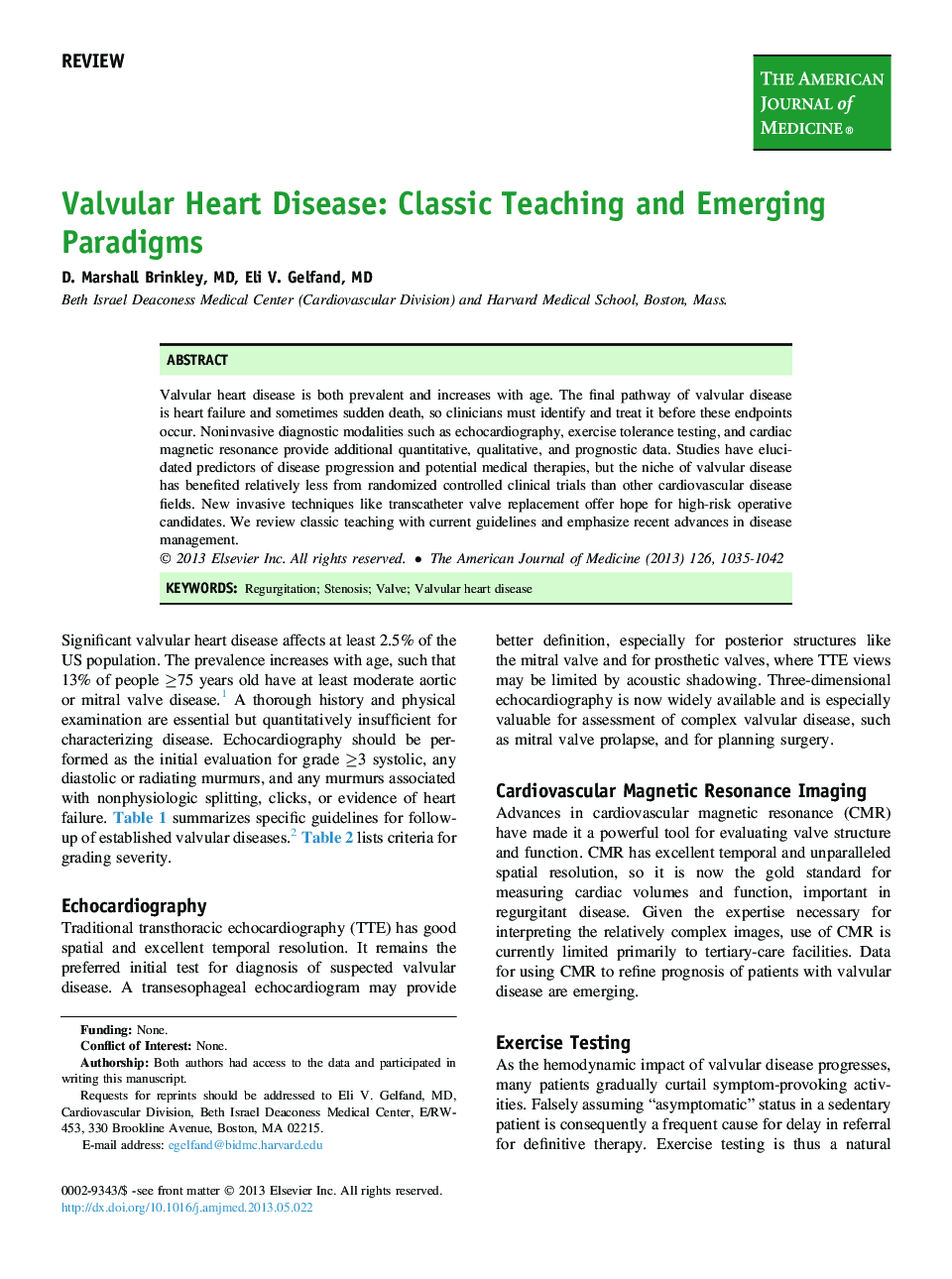 Valvular Heart Disease: Classic Teaching and Emerging Paradigms 