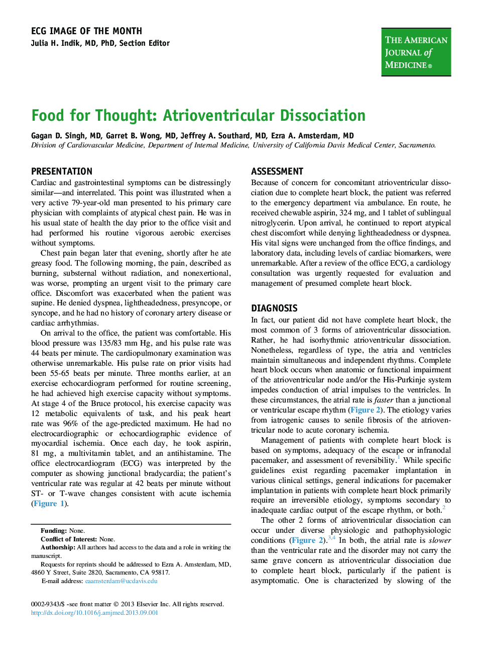 Food for Thought: Atrioventricular Dissociation