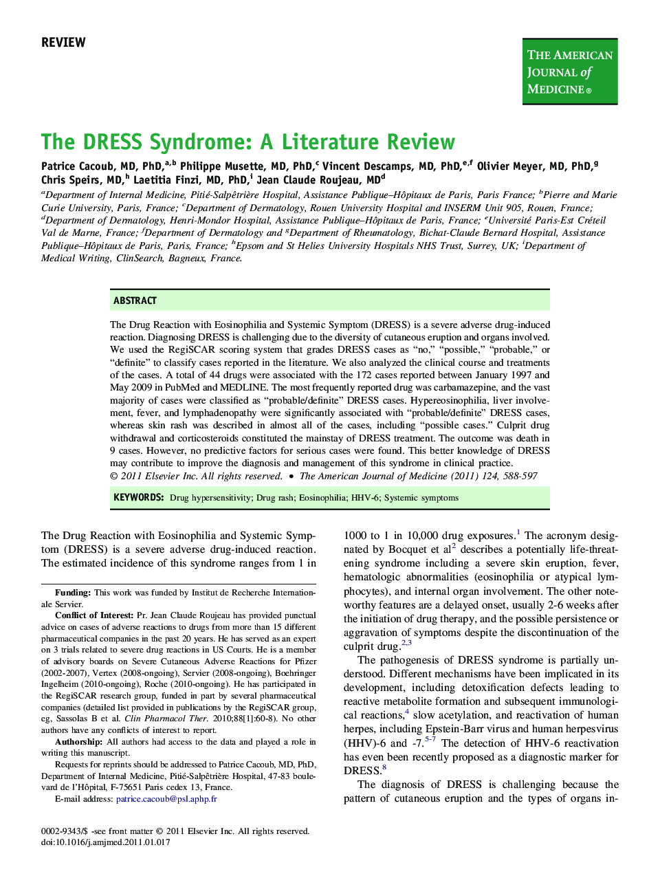 The DRESS Syndrome: A Literature Review 