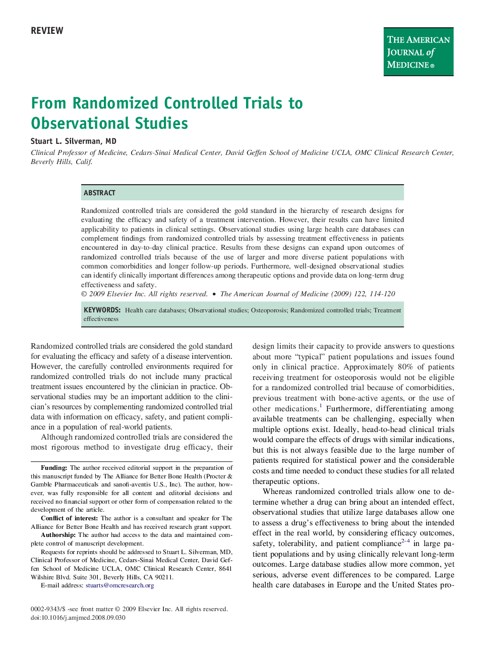 From Randomized Controlled Trials to Observational Studies 