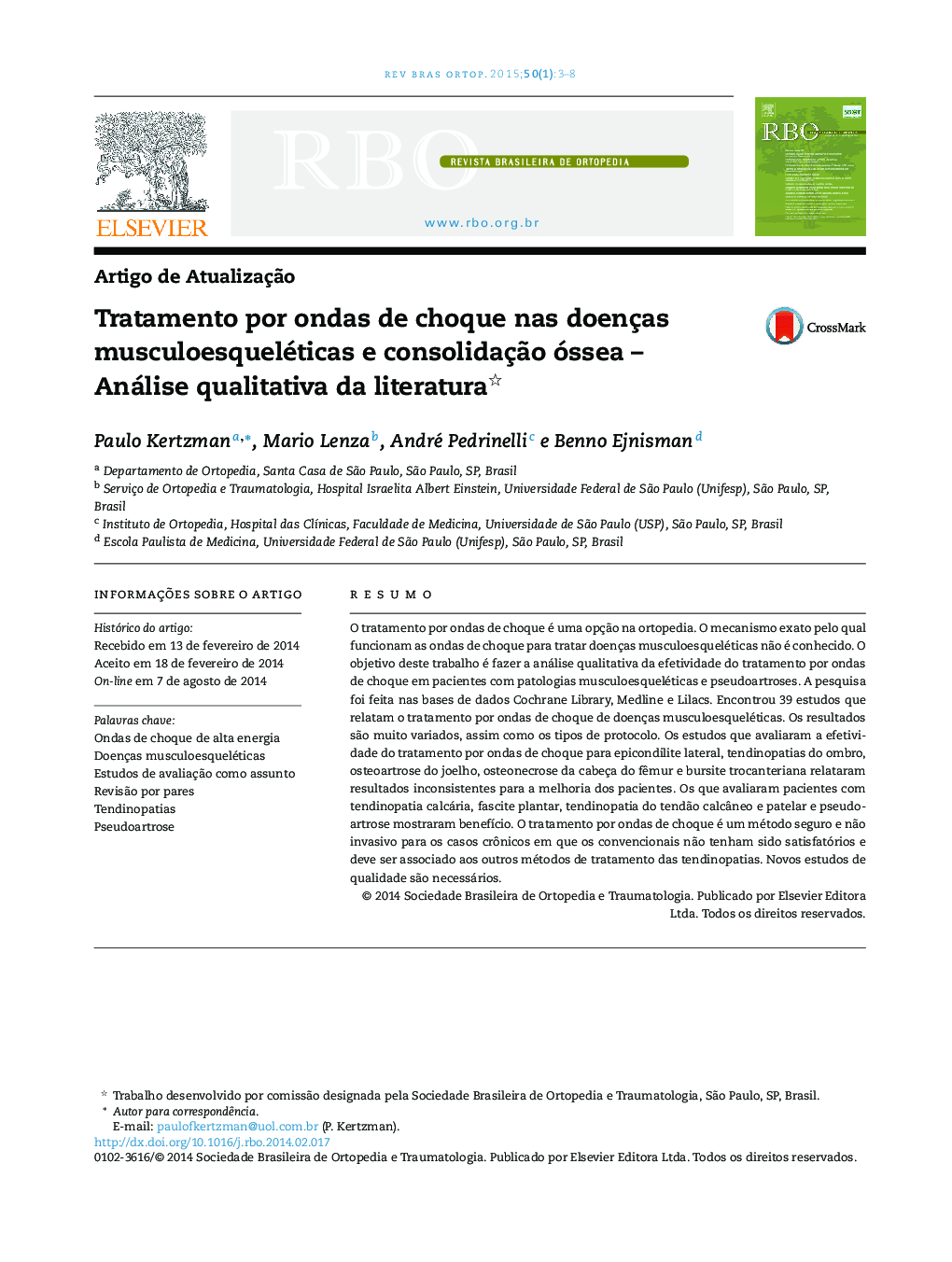 Tratamento por ondas de choque nas doenças musculoesqueléticas e consolidação óssea – Análise qualitativa da literatura 