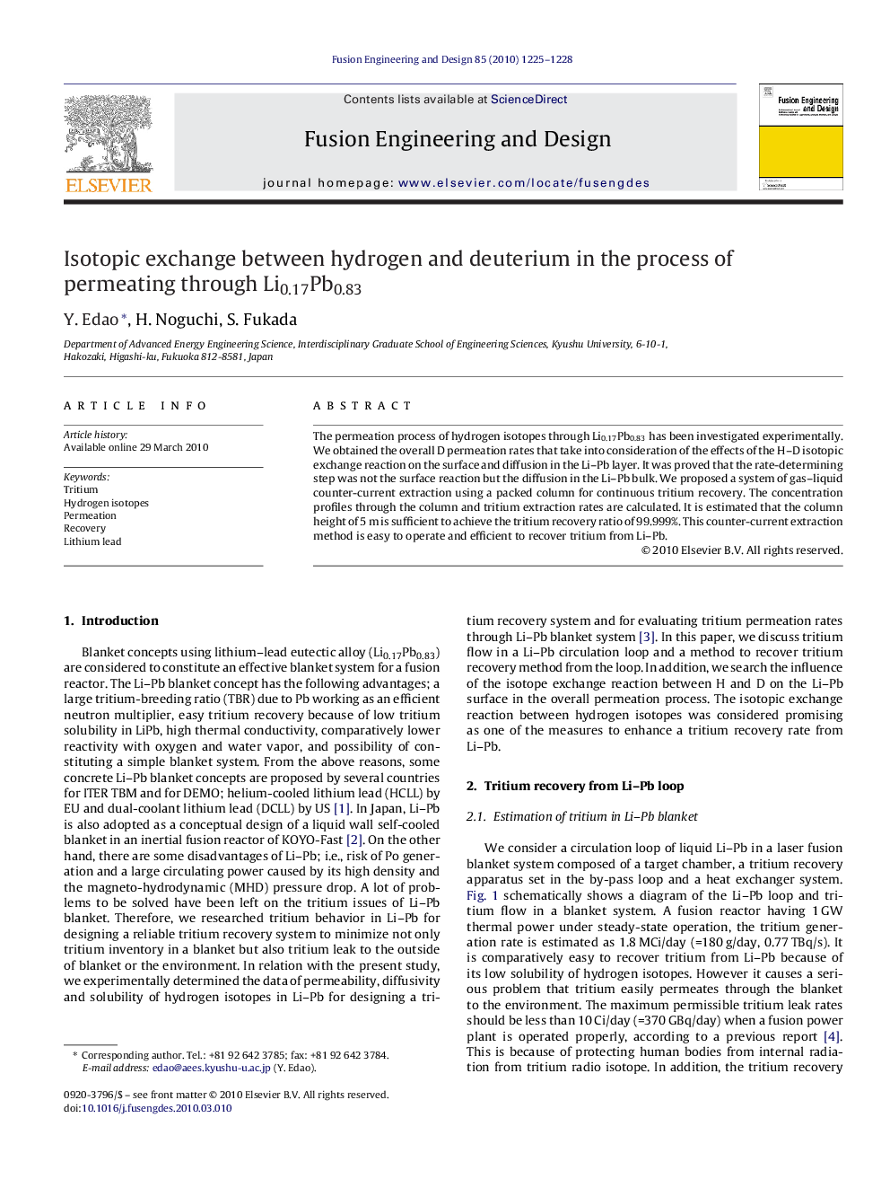 Isotopic exchange between hydrogen and deuterium in the process of permeating through Li0.17Pb0.83