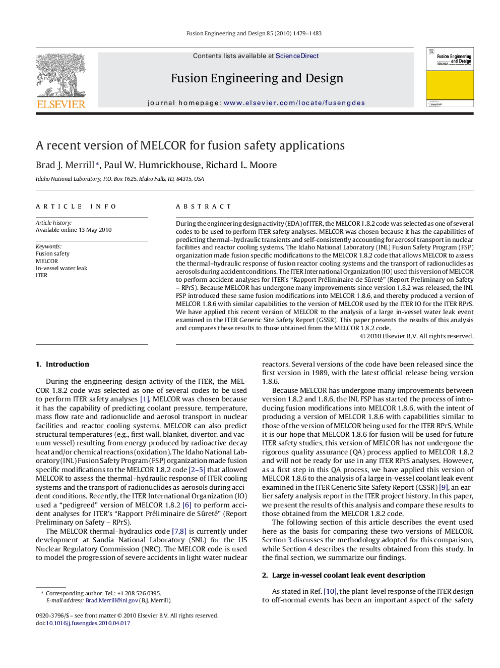 A recent version of MELCOR for fusion safety applications