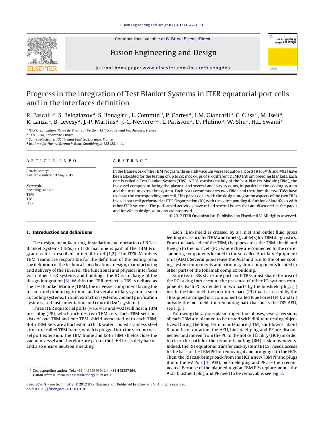 Progress in the integration of Test Blanket Systems in ITER equatorial port cells and in the interfaces definition