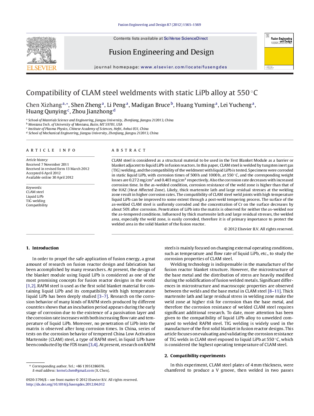 Compatibility of CLAM steel weldments with static LiPb alloy at 550 °C