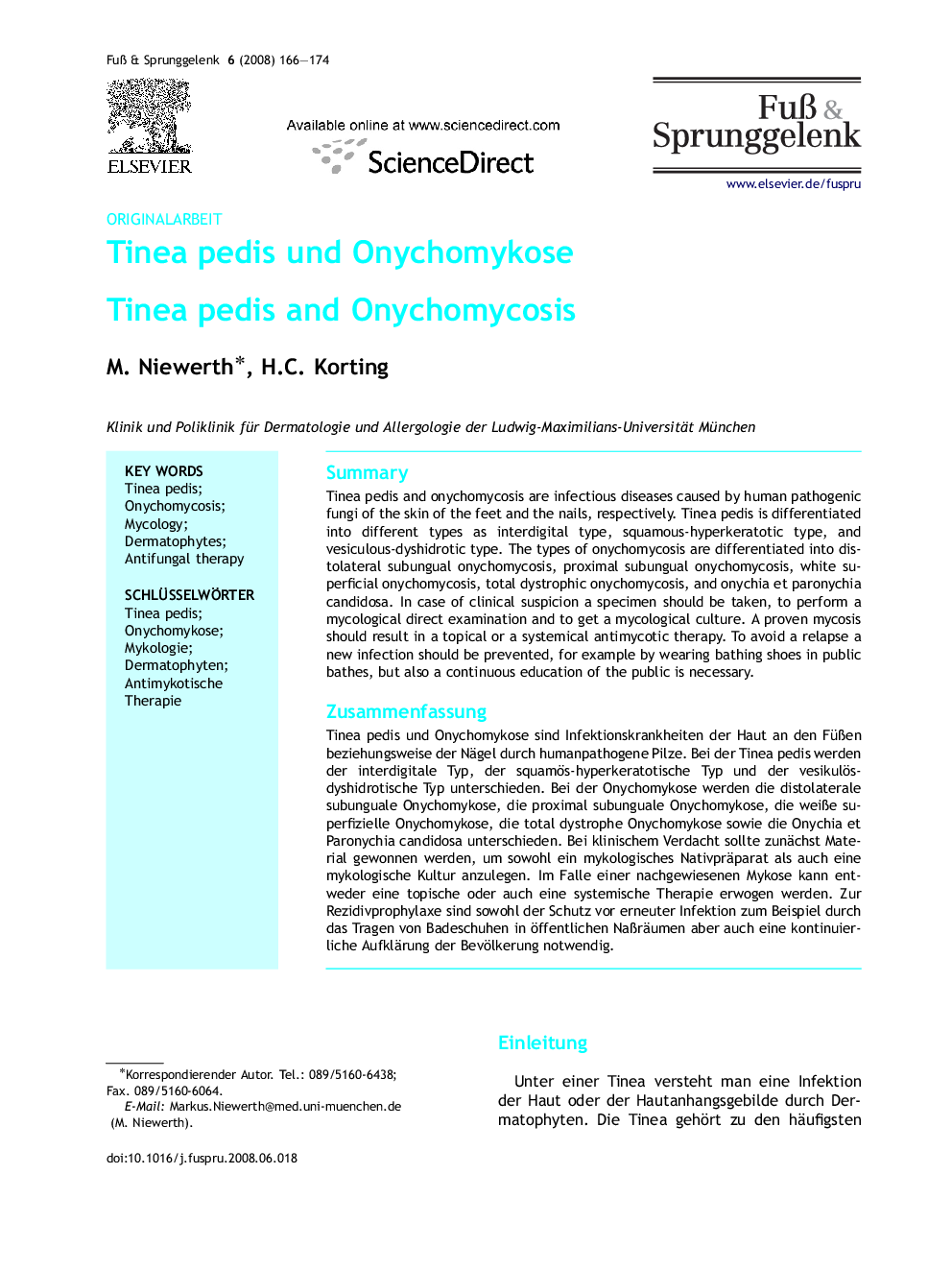 Tinea pedis und Onychomykose