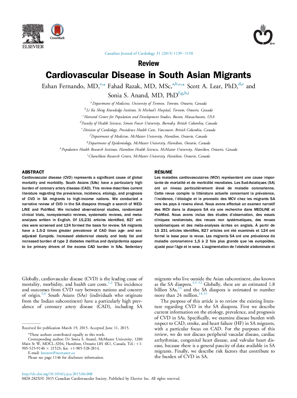 Cardiovascular Disease in South Asian Migrants 