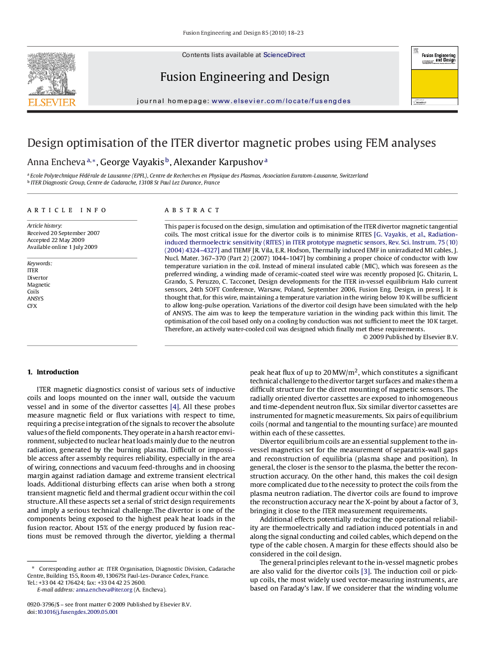 Design optimisation of the ITER divertor magnetic probes using FEM analyses