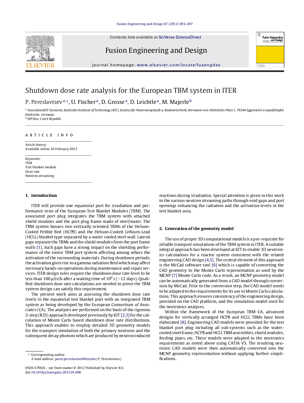 Shutdown dose rate analysis for the European TBM system in ITER