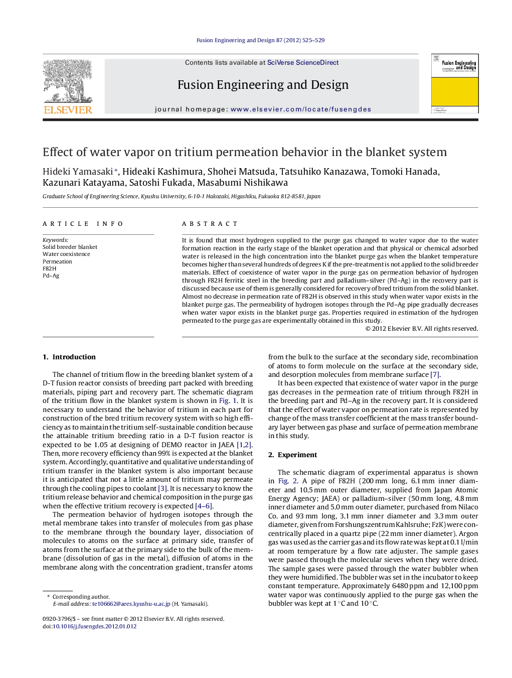 Effect of water vapor on tritium permeation behavior in the blanket system