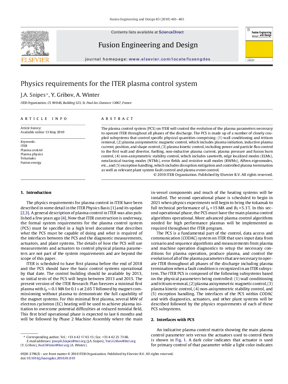 Physics requirements for the ITER plasma control system