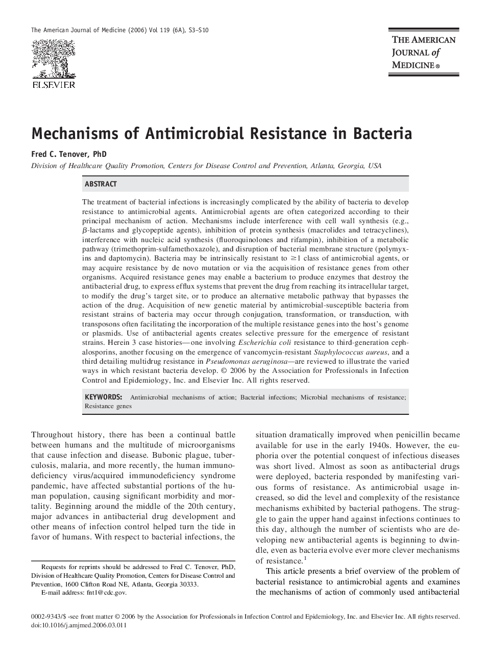 Mechanisms of Antimicrobial Resistance in Bacteria