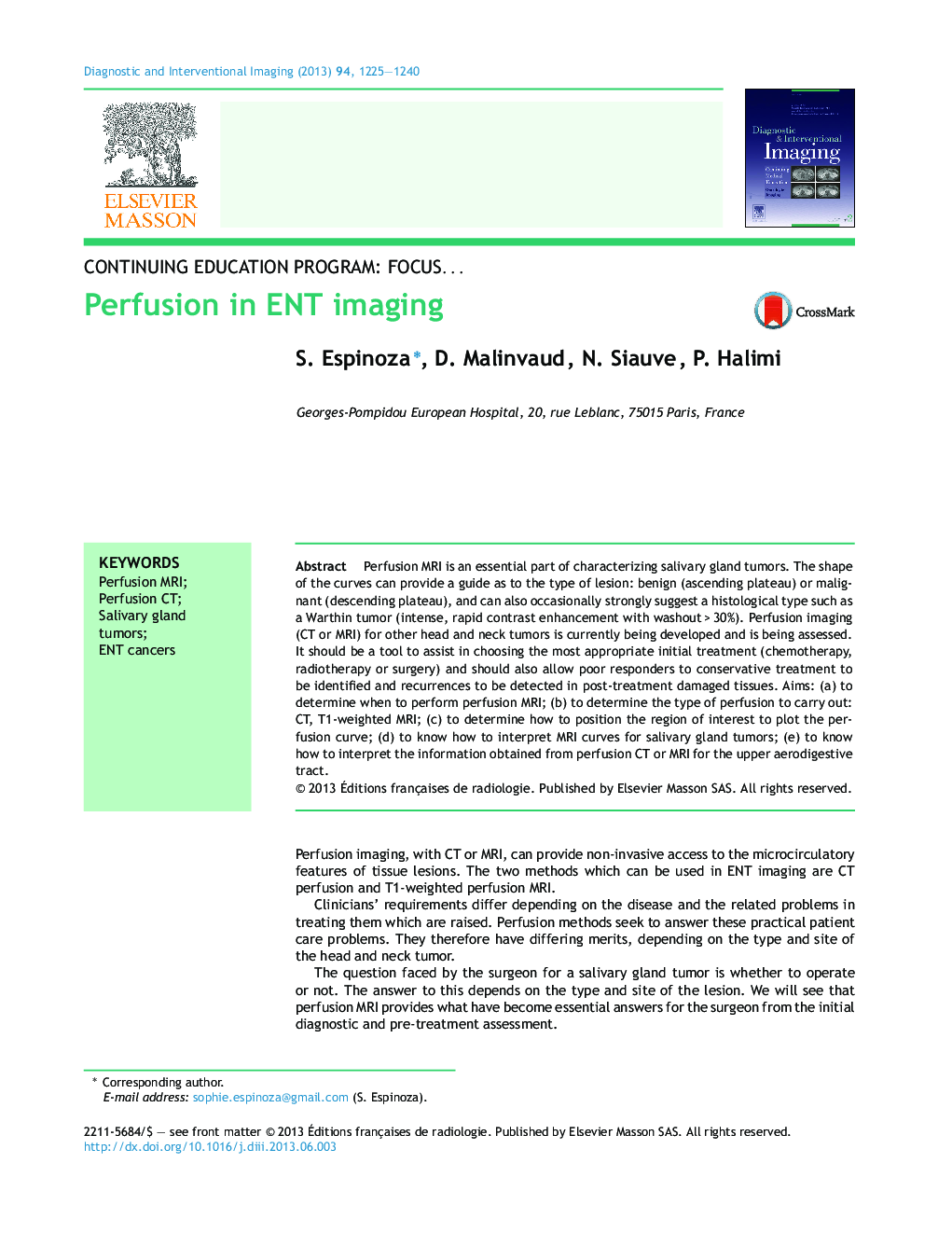 Perfusion in ENT imaging