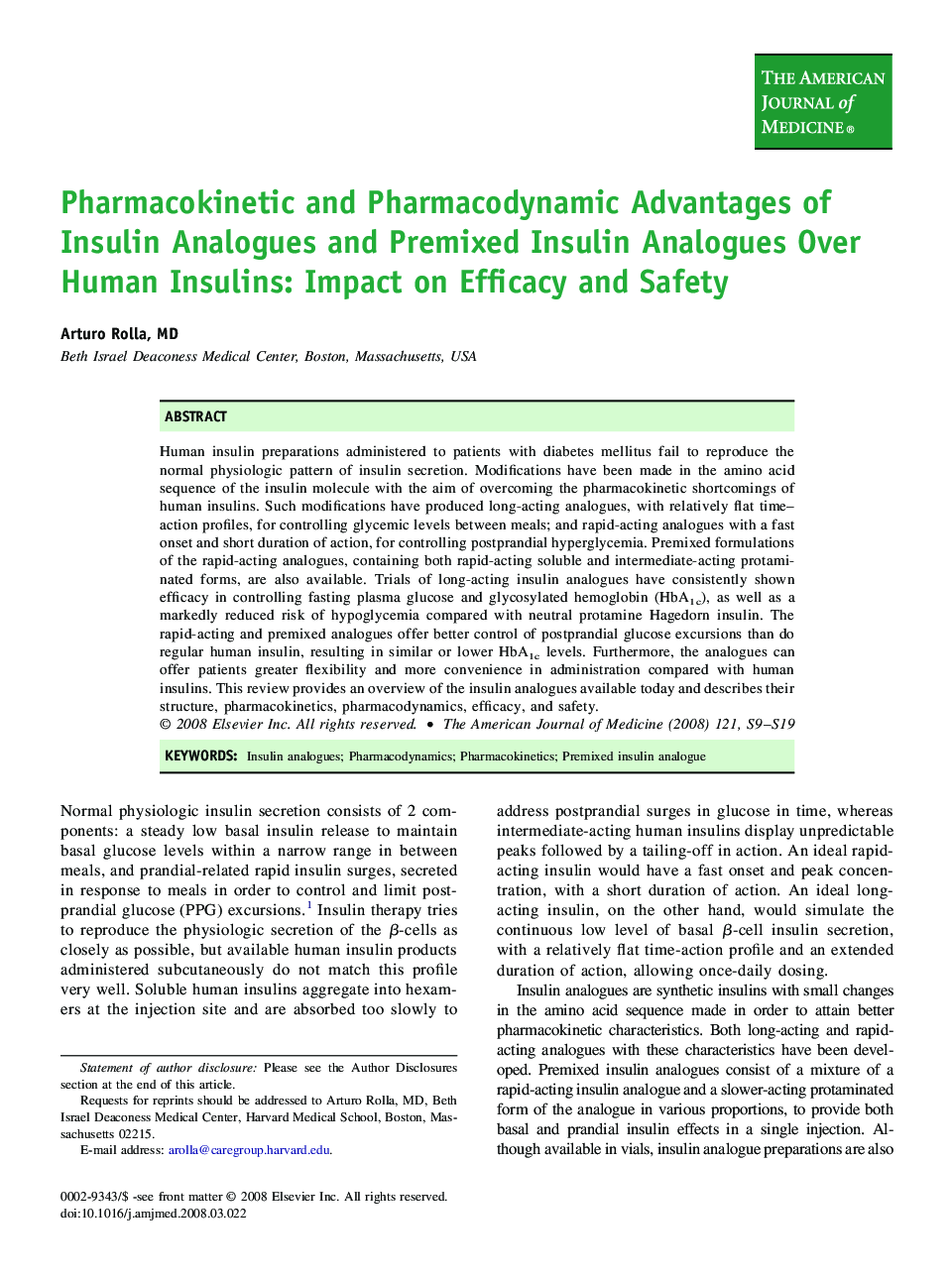 Pharmacokinetic and Pharmacodynamic Advantages of Insulin Analogues and Premixed Insulin Analogues Over Human Insulins: Impact on Efficacy and Safety 