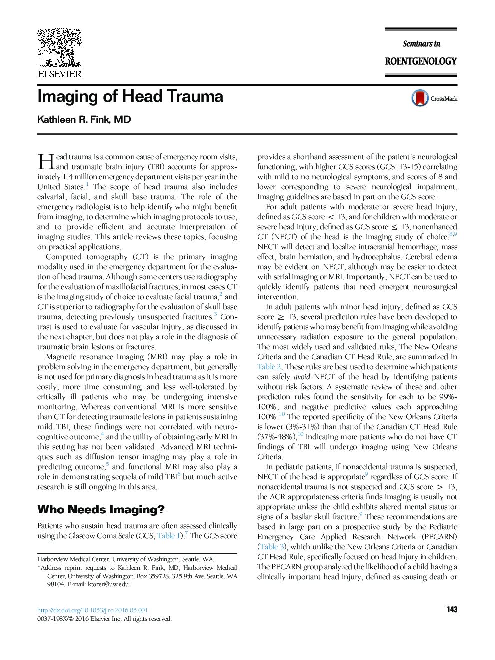 Imaging of Head Trauma