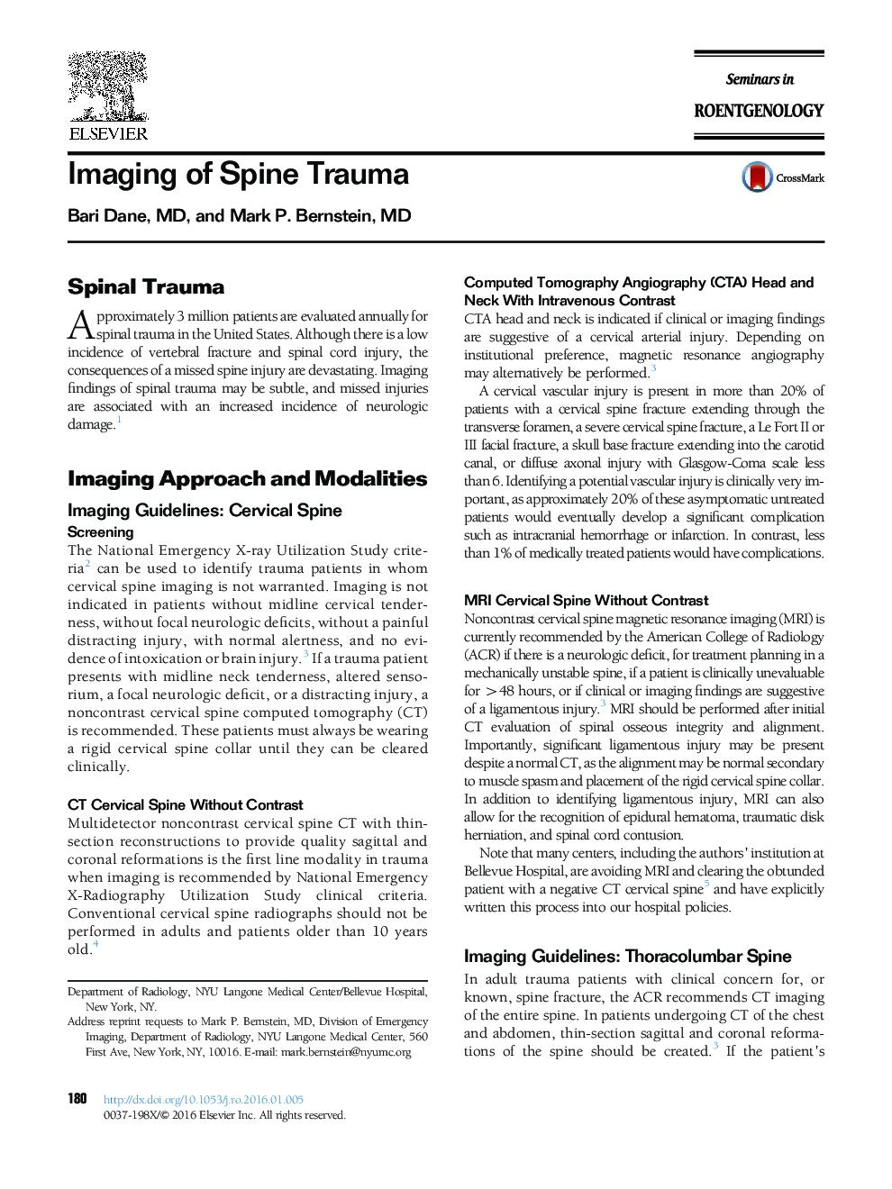 Imaging of Spine Trauma