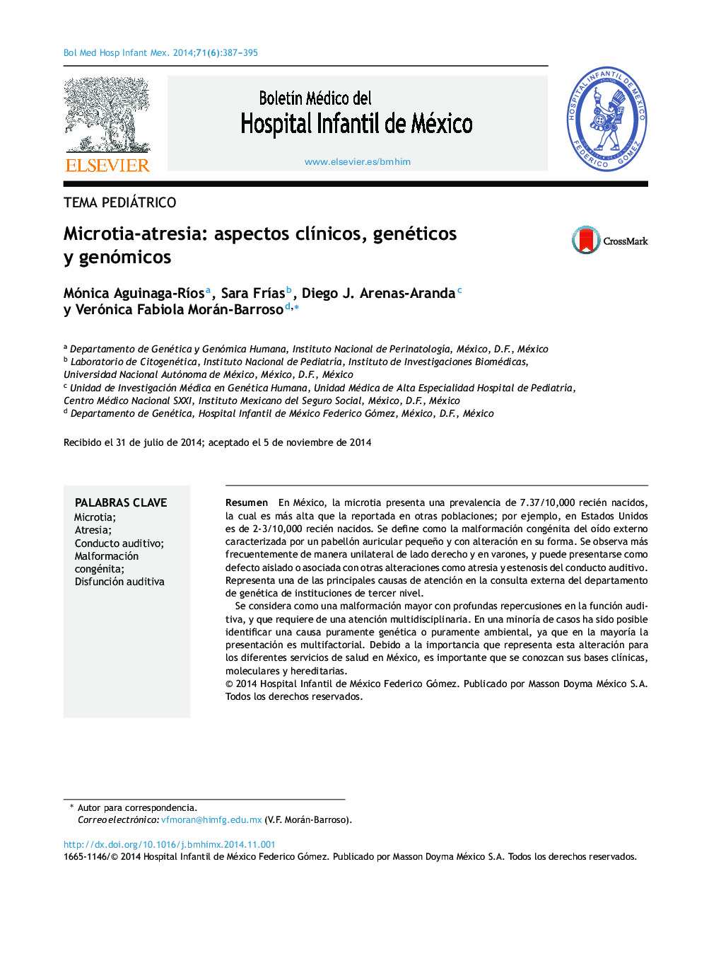 Microtia-atresia: aspectos clínicos, genéticos y genómicos