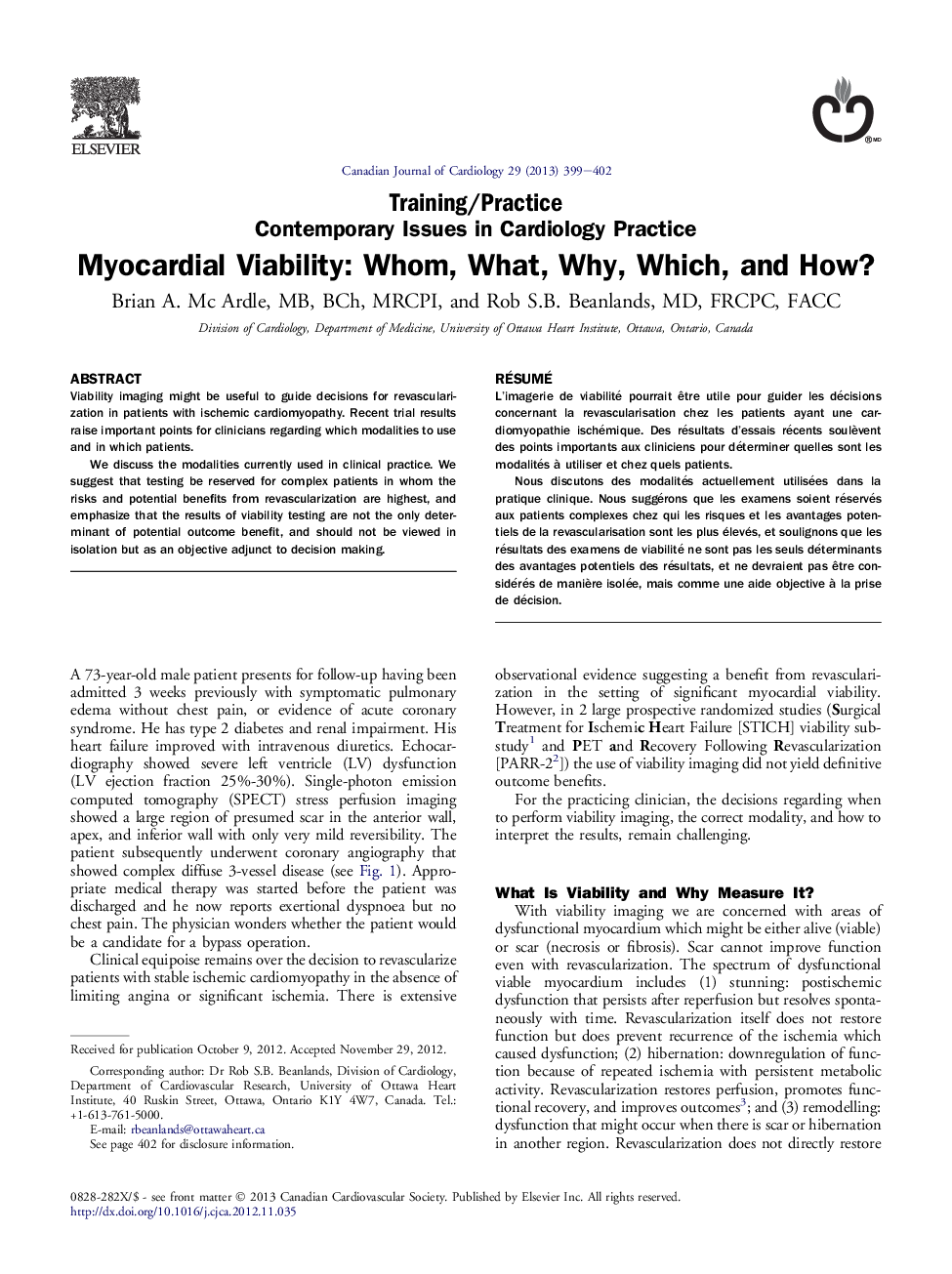 Myocardial Viability: Whom, What, Why, Which, and How? 