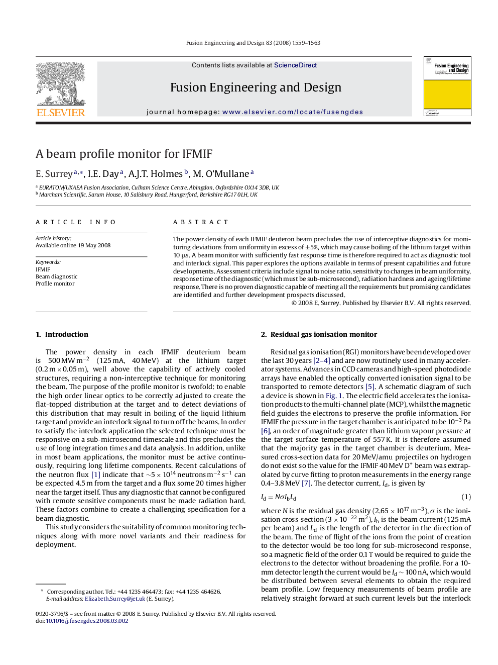 A beam profile monitor for IFMIF