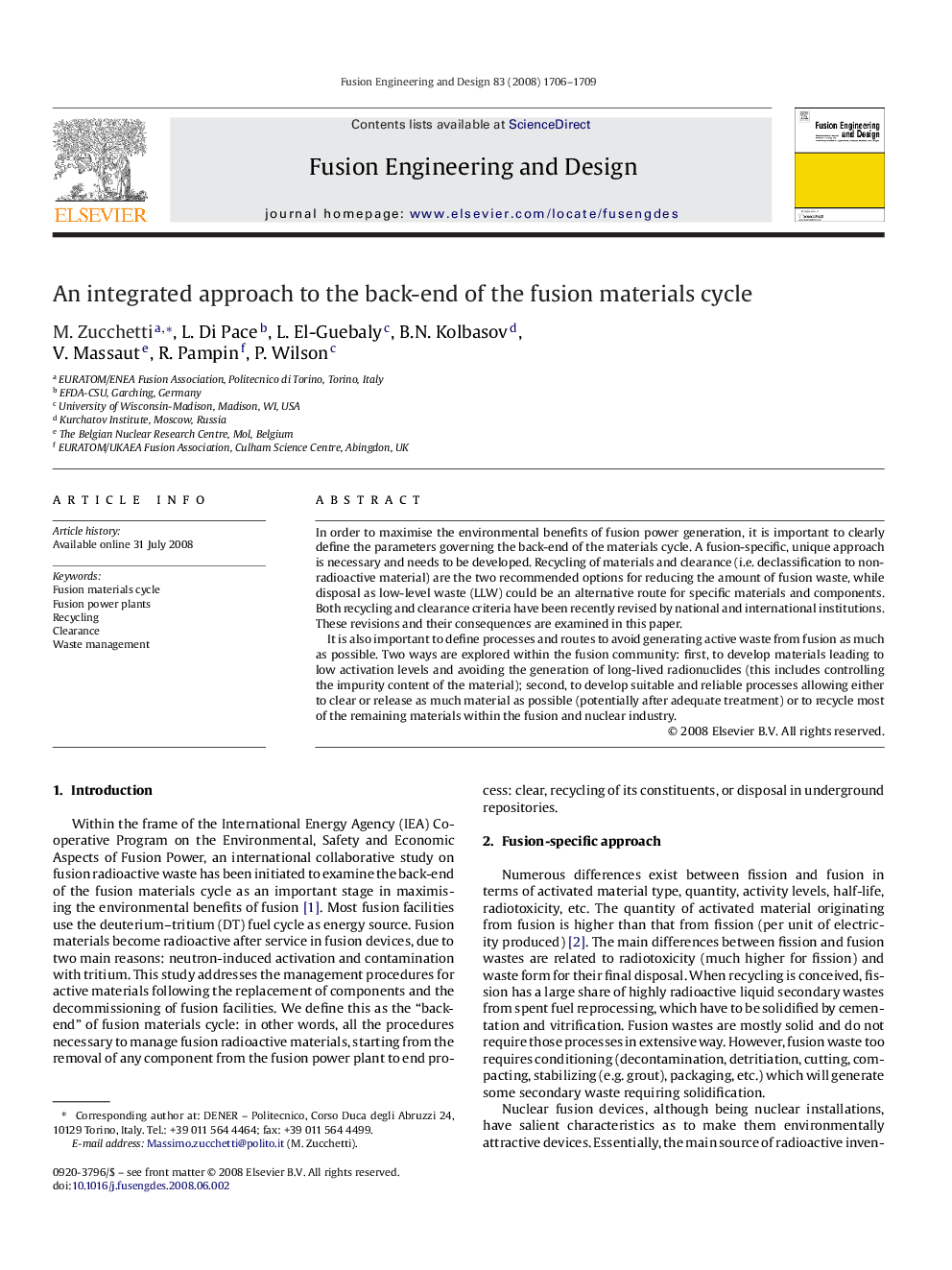 An integrated approach to the back-end of the fusion materials cycle