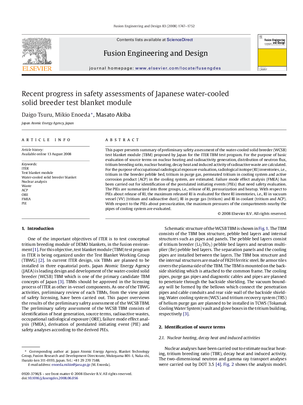 Recent progress in safety assessments of Japanese water-cooled solid breeder test blanket module