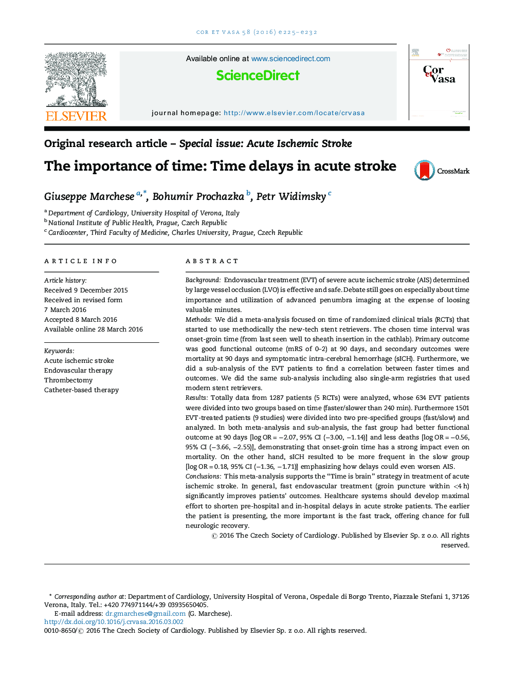 The importance of time: Time delays in acute stroke