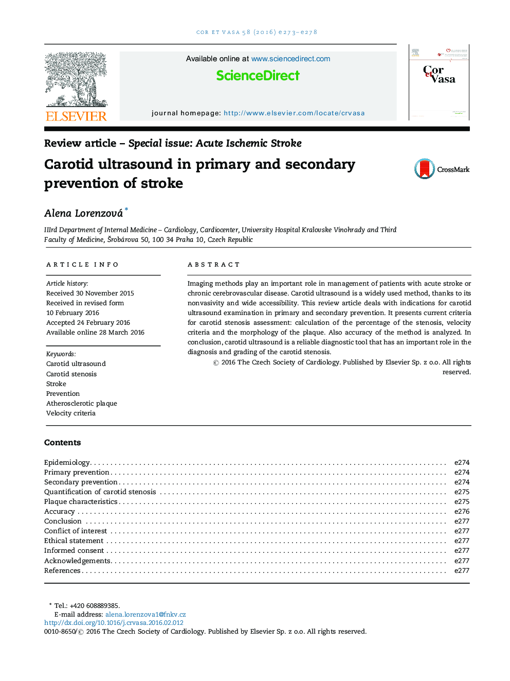 Carotid ultrasound in primary and secondary prevention of stroke