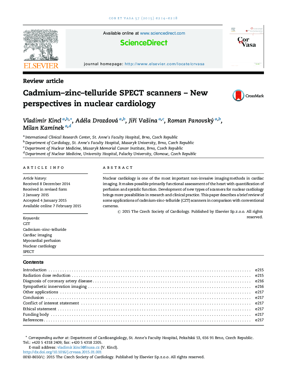 Cadmium–zinc–telluride SPECT scanners – New perspectives in nuclear cardiology