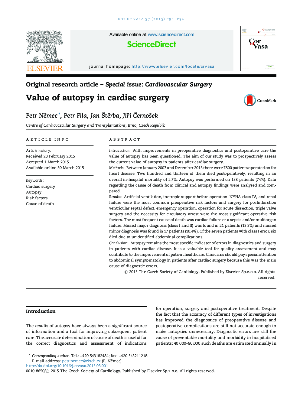 Value of autopsy in cardiac surgery