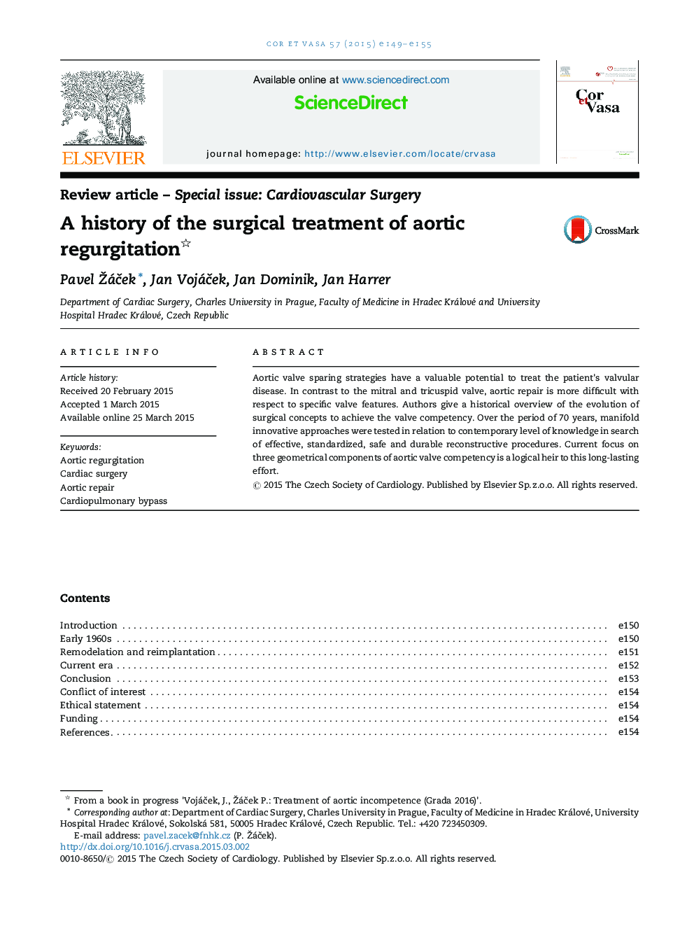 A history of the surgical treatment of aortic regurgitation 