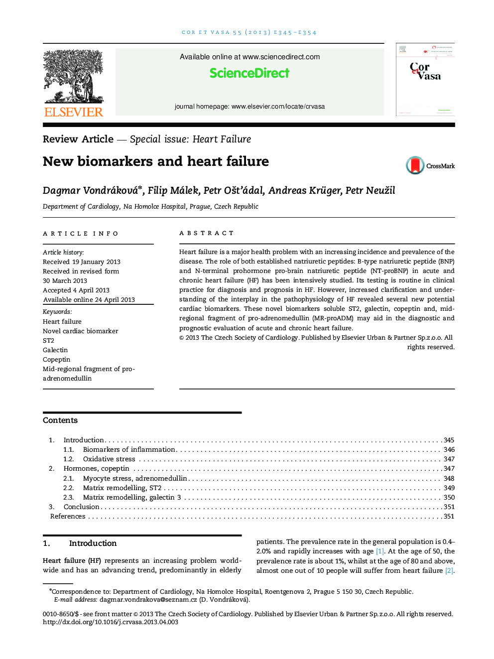 New biomarkers and heart failure