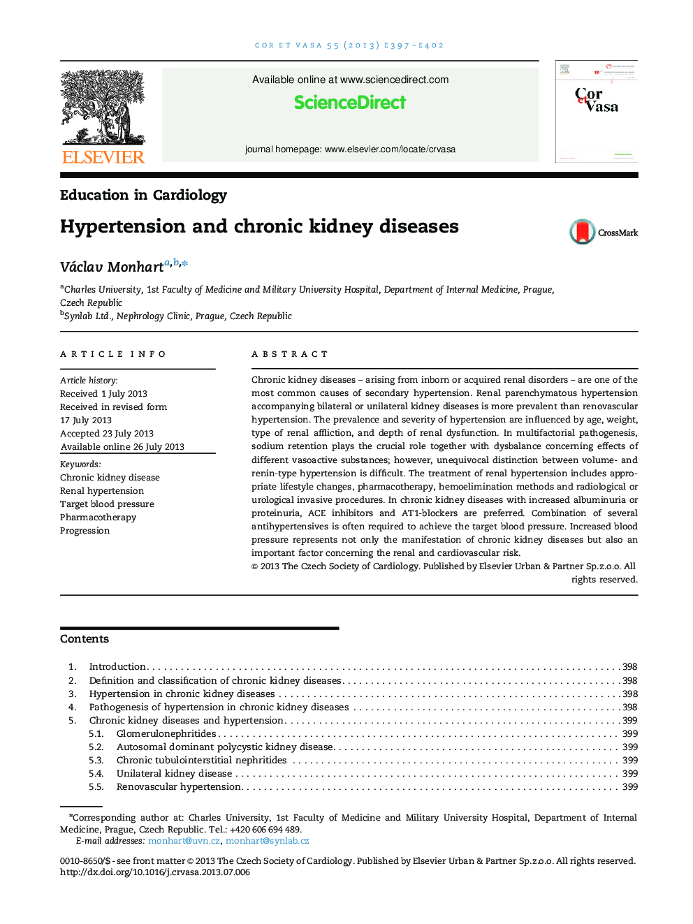 Hypertension and chronic kidney diseases