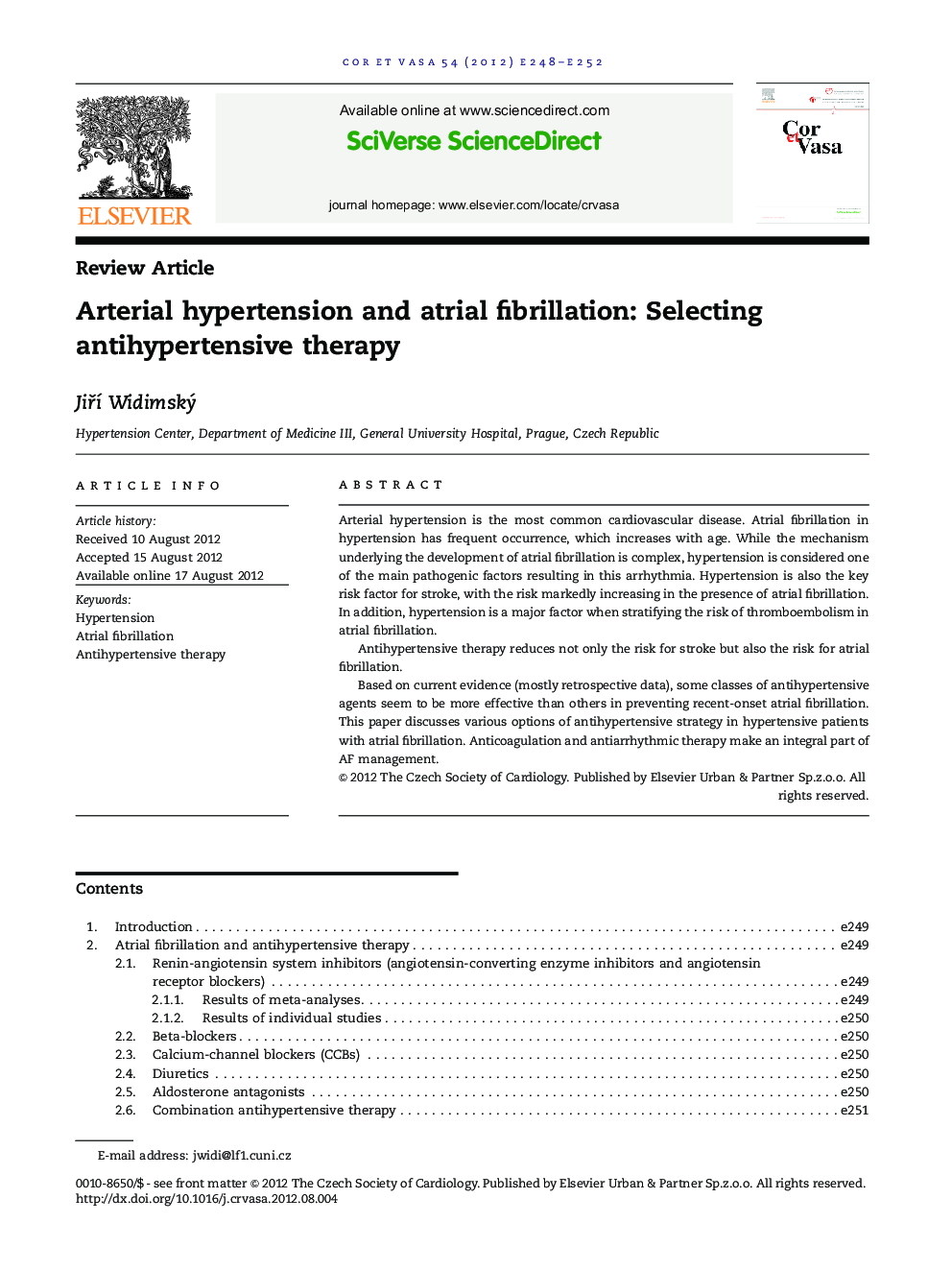 Arterial hypertension and atrial fibrillation: Selecting antihypertensive therapy