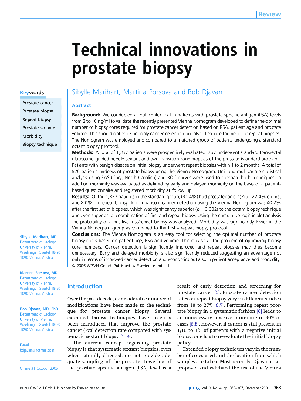 عکس صفحه اول مقاله: Technical innovations in prostate biopsy Technical innovations in prostate biopsy