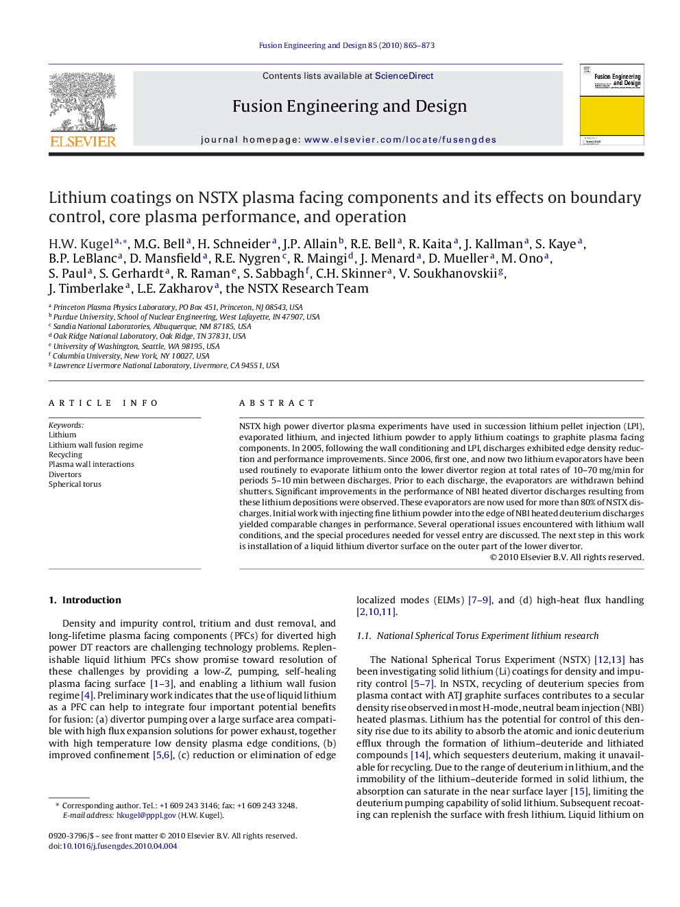 Lithium coatings on NSTX plasma facing components and its effects on boundary control, core plasma performance, and operation