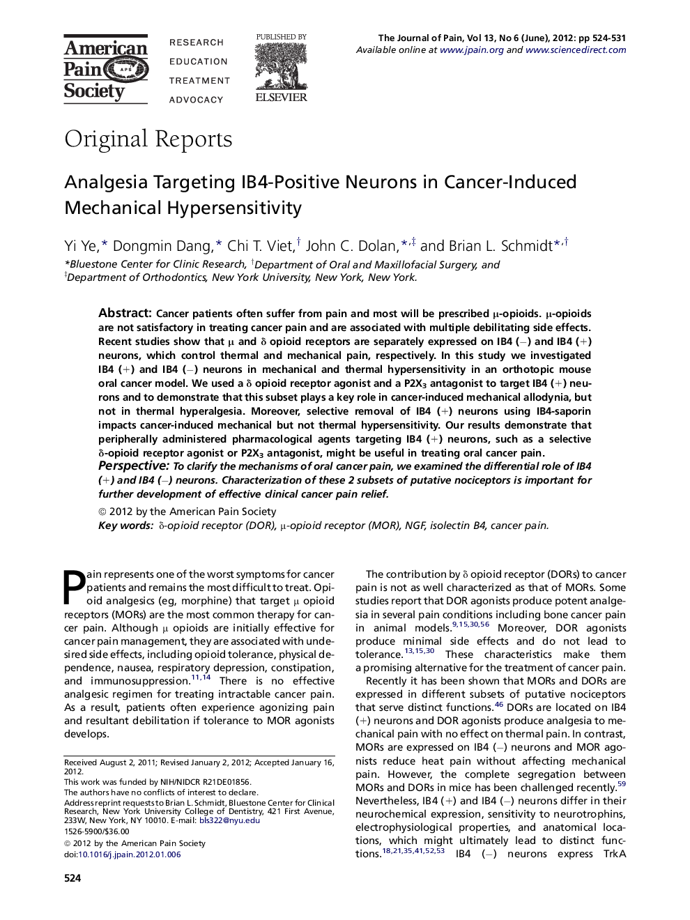 Analgesia Targeting IB4-Positive Neurons in Cancer-Induced Mechanical Hypersensitivity 