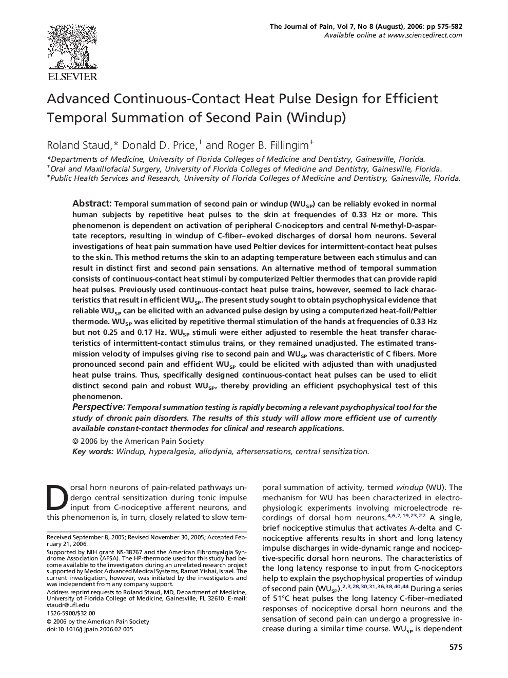 Advanced Continuous-Contact Heat Pulse Design for Efficient Temporal Summation of Second Pain (Windup) 