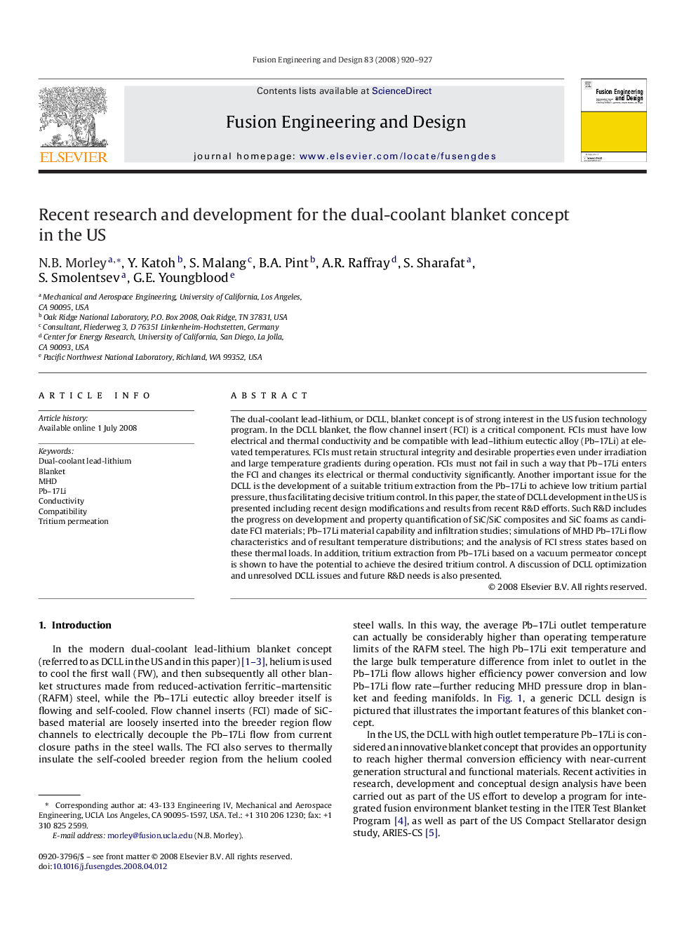 Recent research and development for the dual-coolant blanket concept in the US