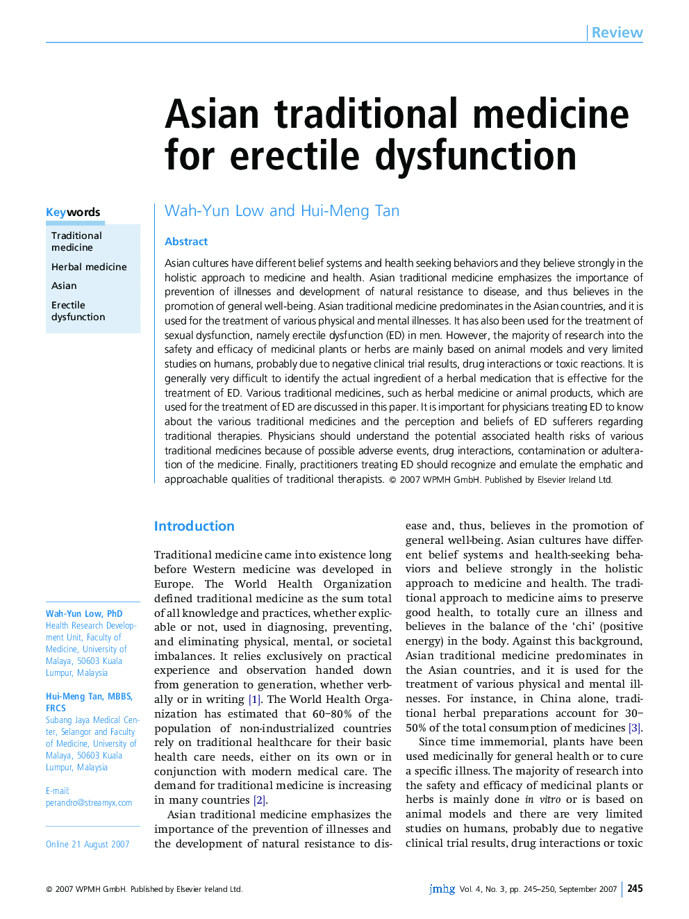 Asian traditional medicine for erectile dysfunction