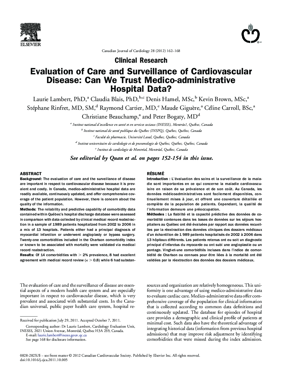 Evaluation of Care and Surveillance of Cardiovascular Disease: Can We Trust Medico-administrative Hospital Data? 