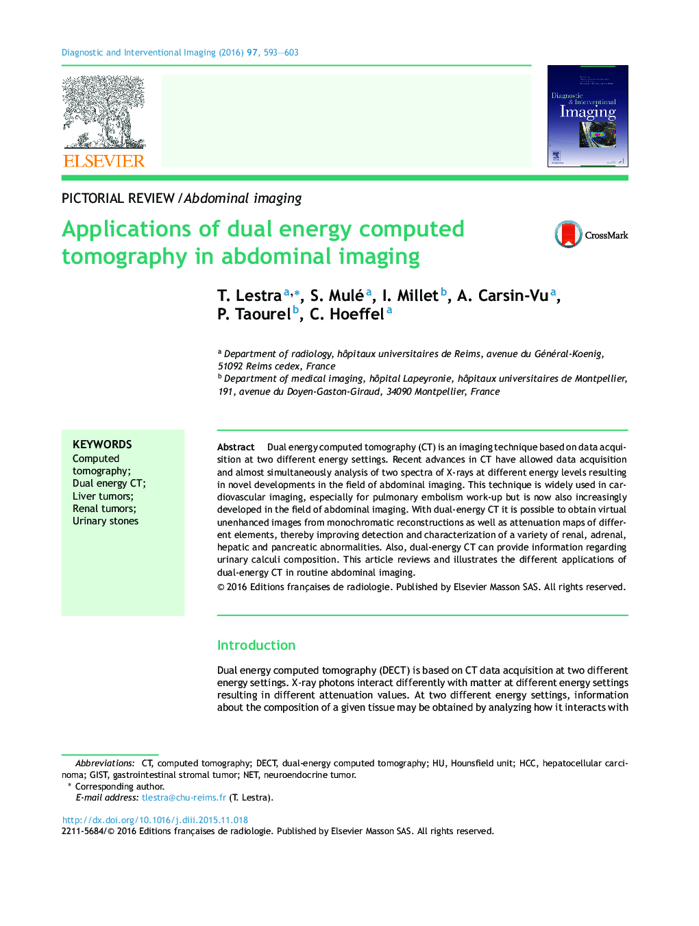 Applications of dual energy computed tomography in abdominal imaging