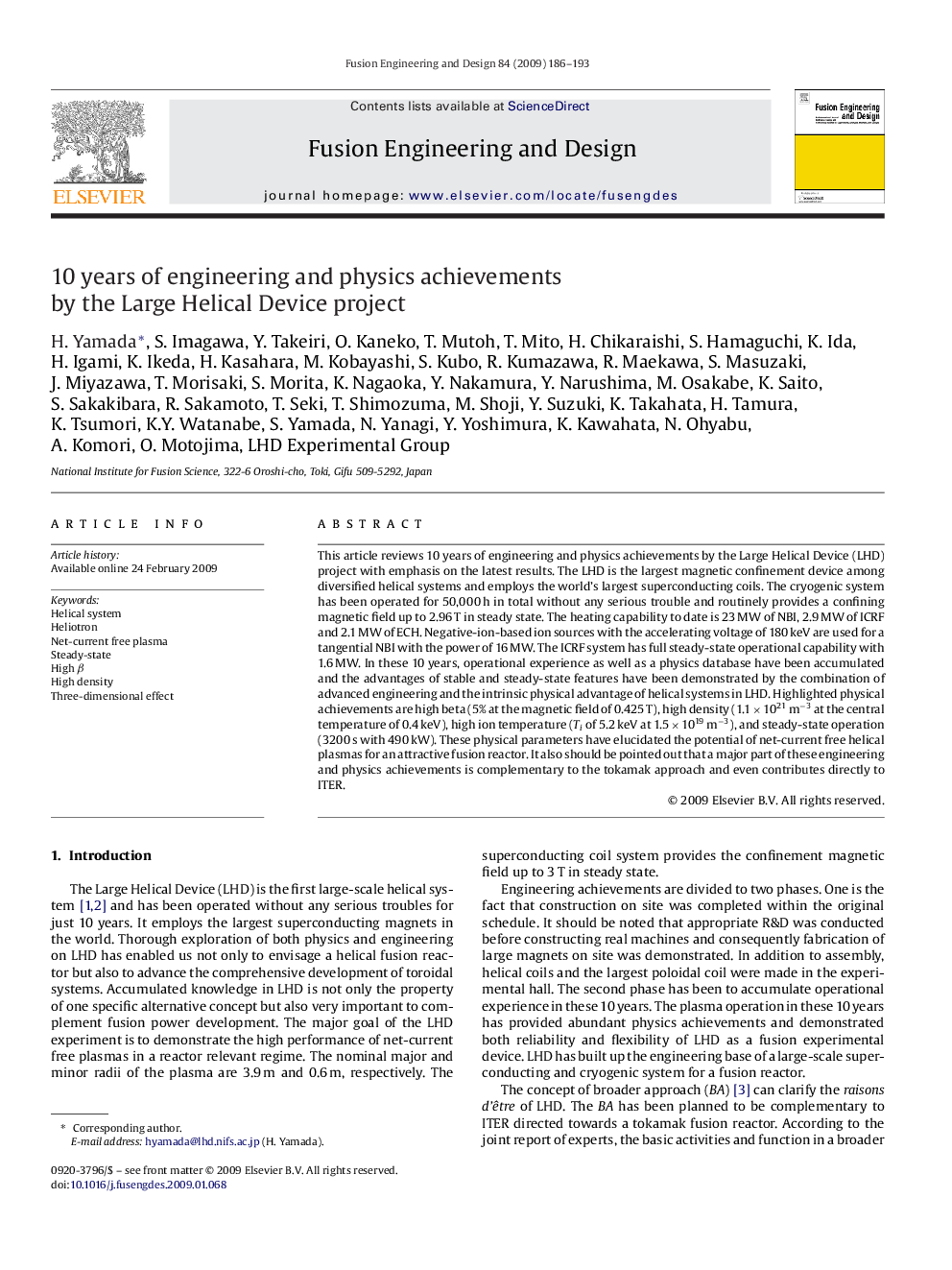 10 years of engineering and physics achievements by the Large Helical Device project