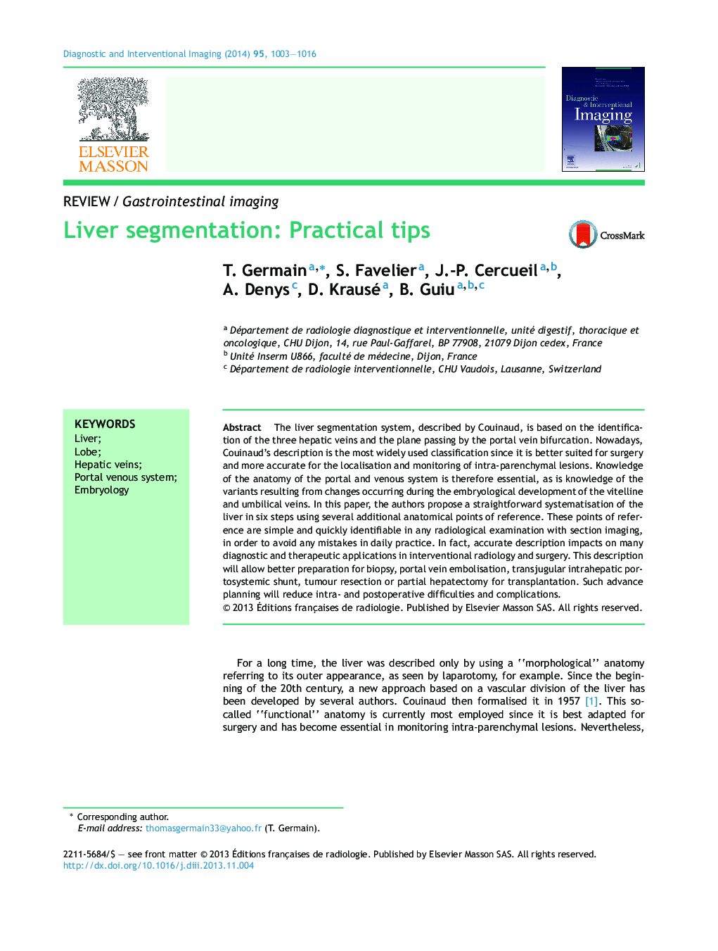 Liver segmentation: Practical tips