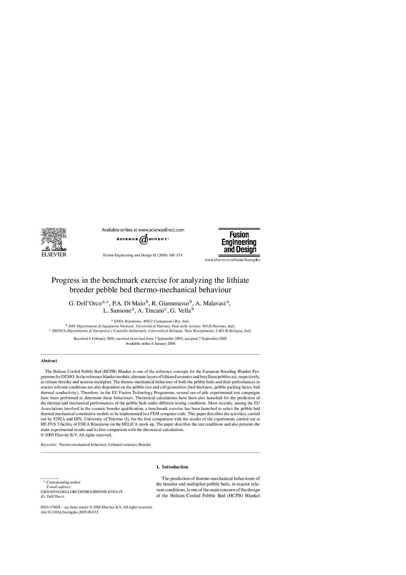 Progress in the benchmark exercise for analyzing the lithiate breeder pebble bed thermo-mechanical behaviour