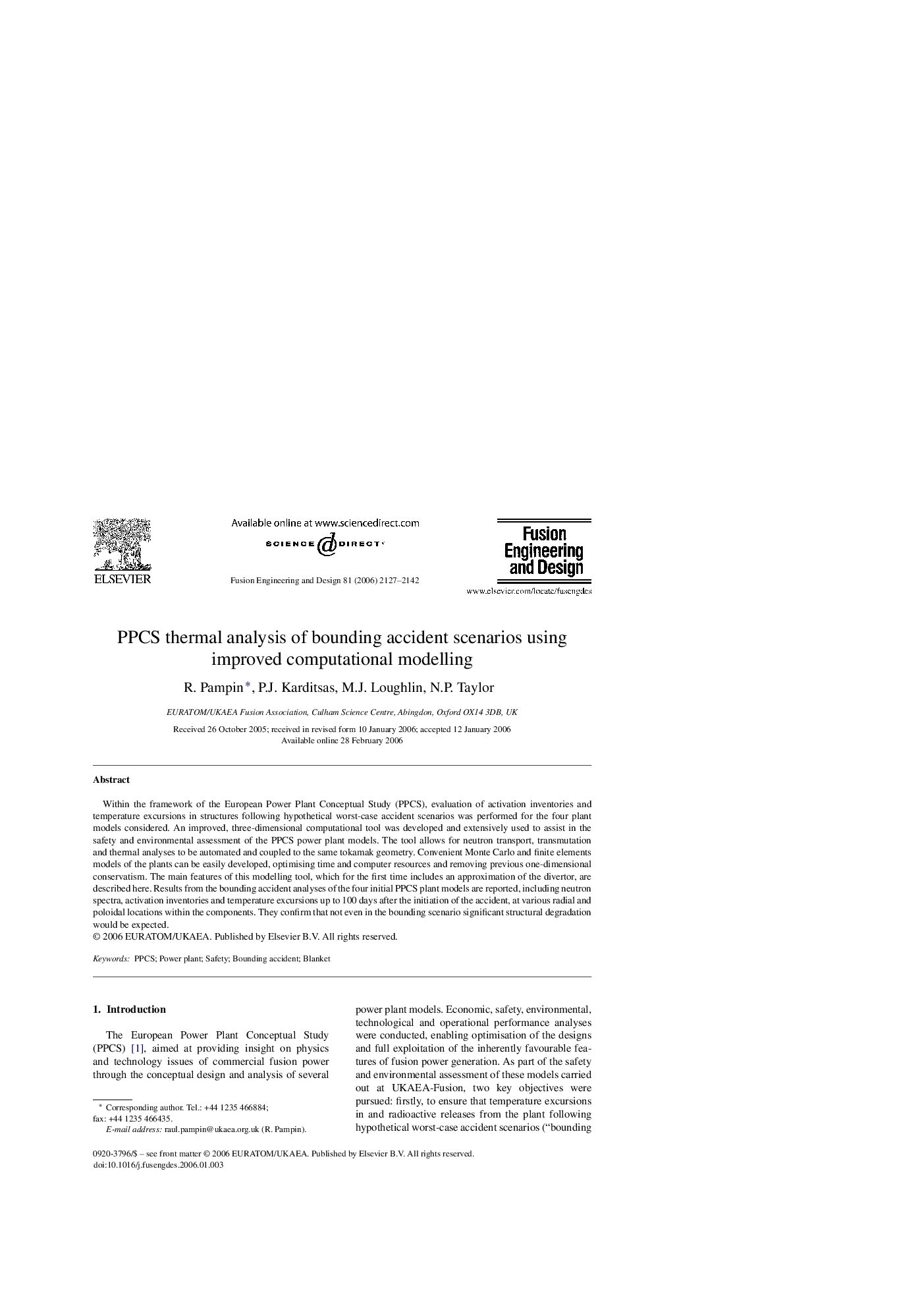 PPCS thermal analysis of bounding accident scenarios using improved computational modelling