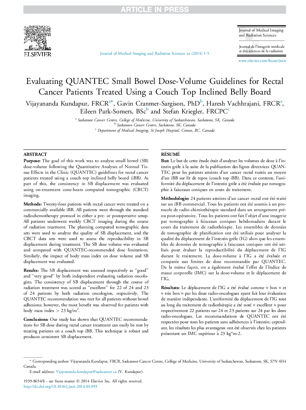 Evaluating QUANTEC Small Bowel Dose-Volume Guidelines for Rectal Cancer Patients Treated Using a Couch Top Inclined Belly Board