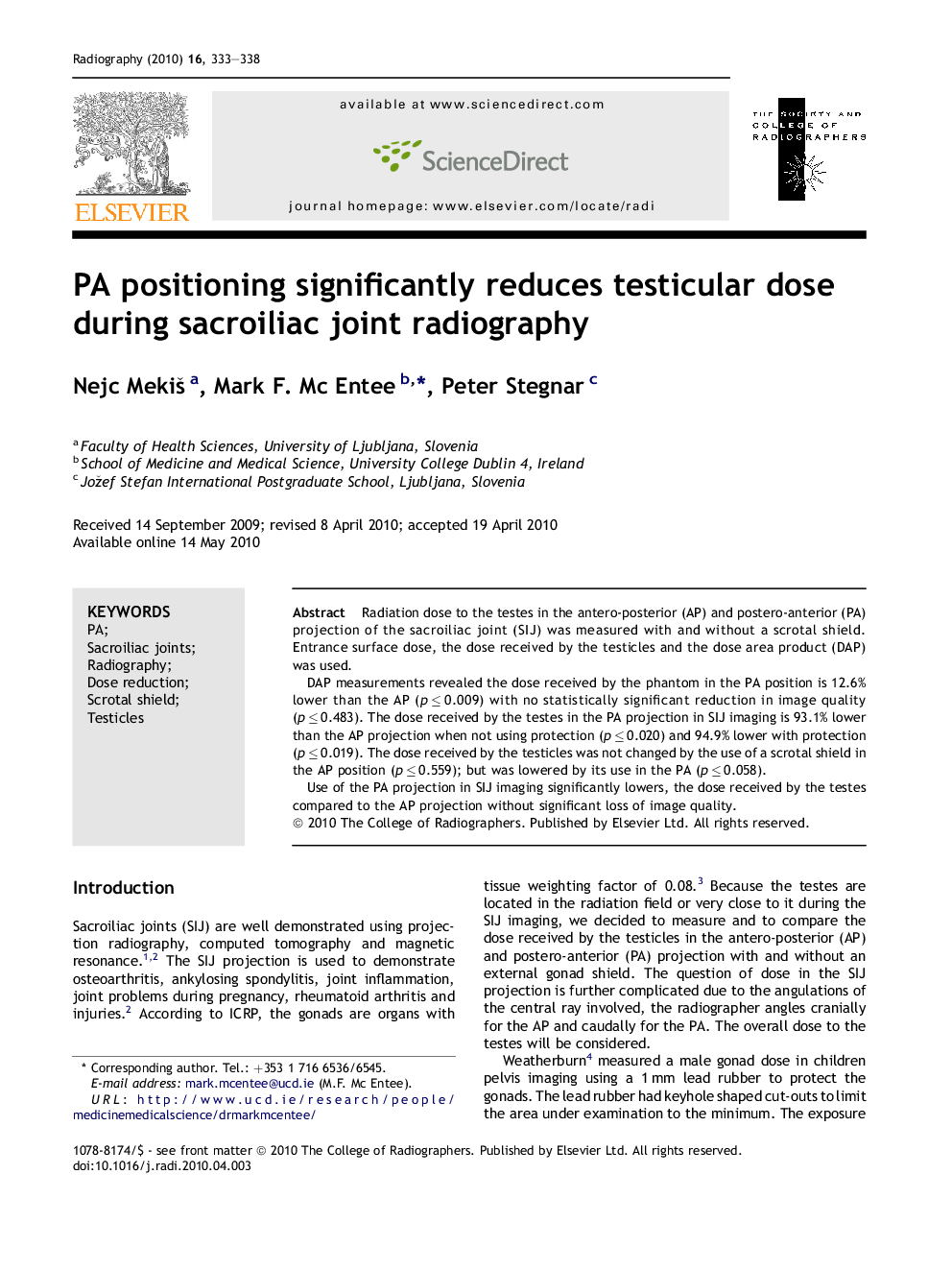 PA positioning significantly reduces testicular dose during sacroiliac joint radiography