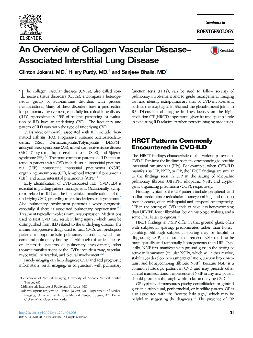 An Overview of Collagen Vascular Disease-Associated Interstitial Lung Disease