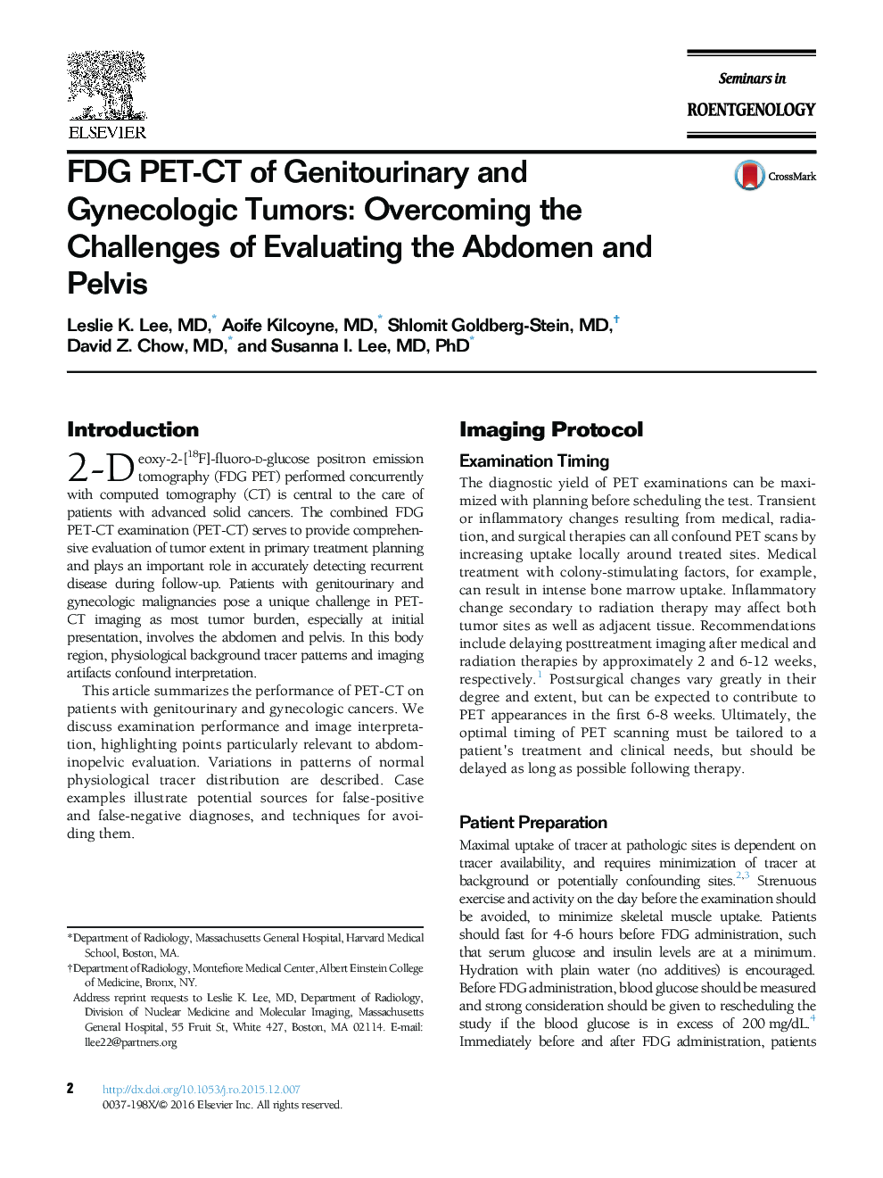 FDG PET-CT of Genitourinary and Gynecologic Tumors: Overcoming the Challenges of Evaluating the Abdomen and Pelvis